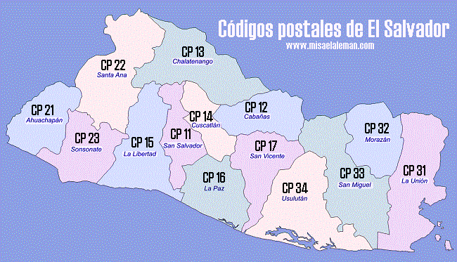 Códigos postales de El Salvador (Lista completa)