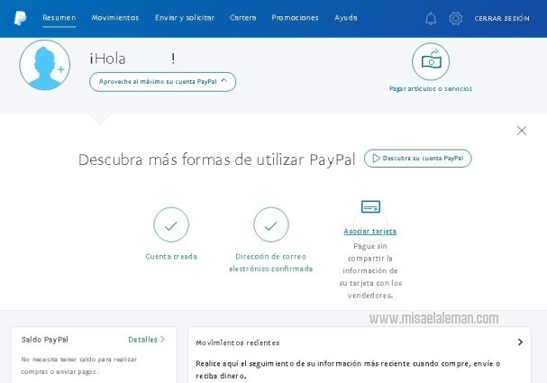 crear una cuenta PayPal desde El Salvador